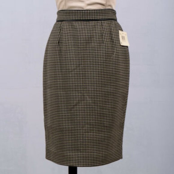 New Wool Hounds tooth Pencil Skirt Size 8 Amazing - Picture 2 of 4